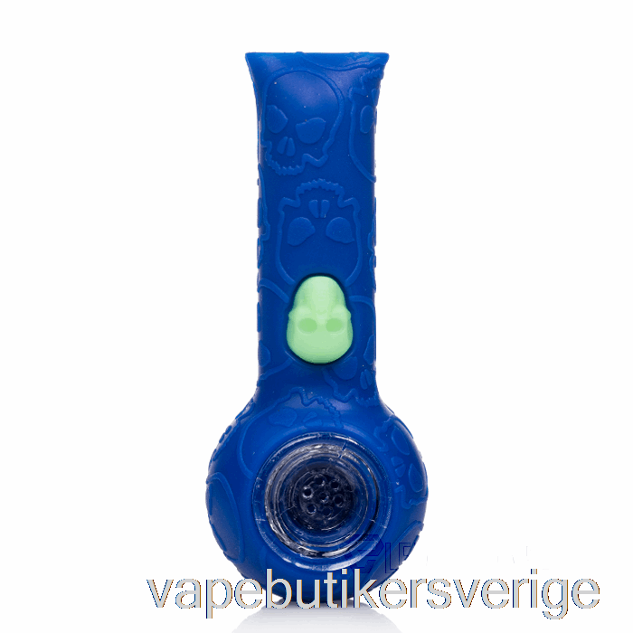 Vape Sverige Stratus Silikonskalle Handpipa Marinblå / Uv-bi (blå / Uv-grön Bi)